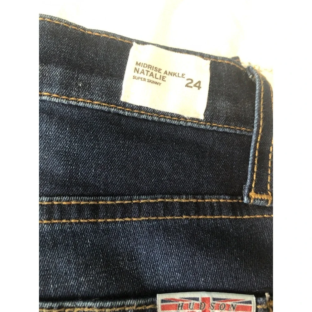 Women's Hudson Natalie Mid rise Ankle Super Skinny Blue Jeans size 24 New